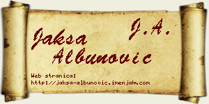 Jakša Albunović vizit kartica